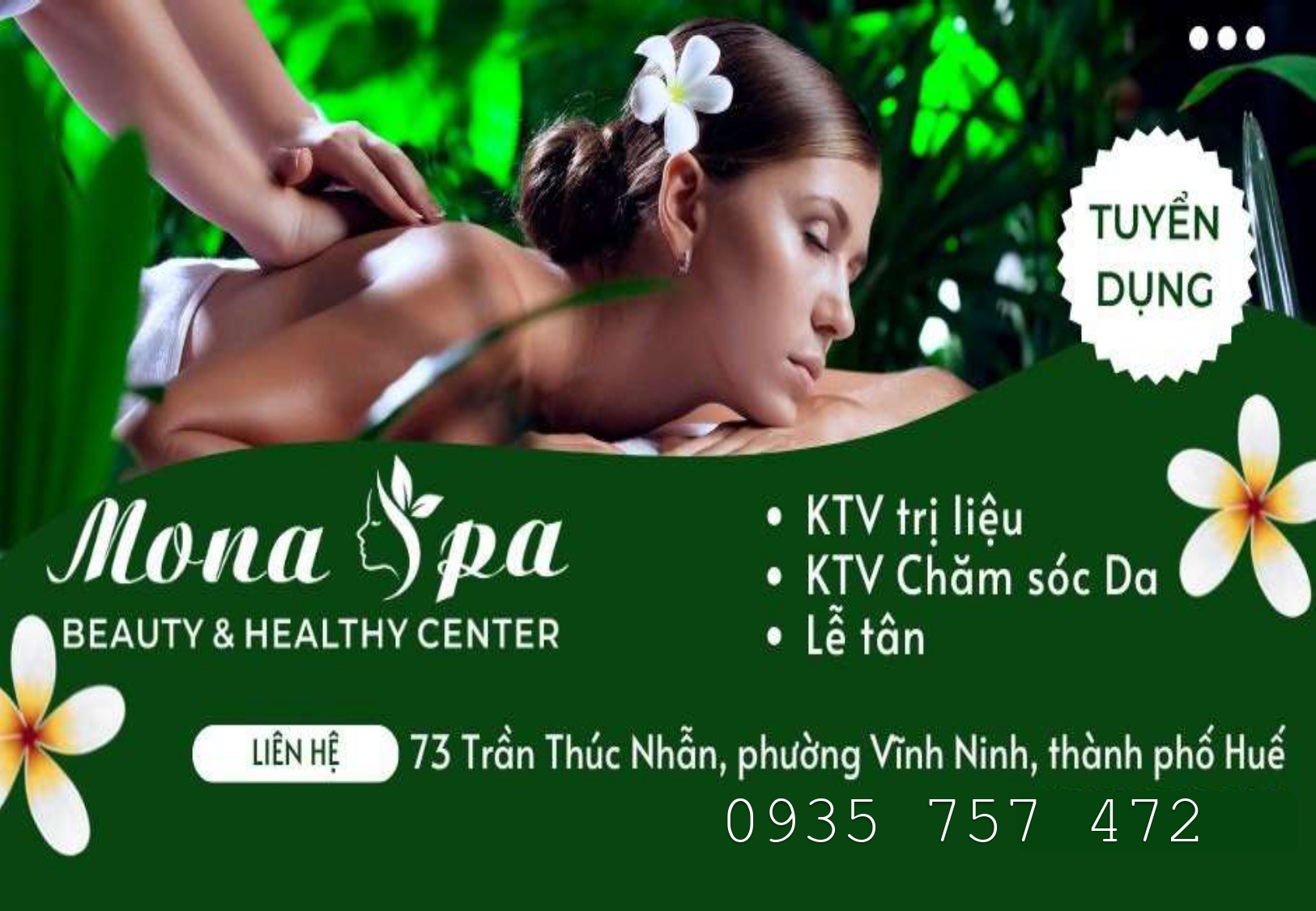 MONA SPA TUYỂN DỤNG 